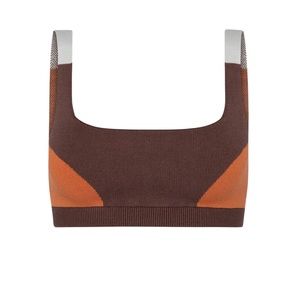 NAGNATA color block bralet in cacao and ochre XS